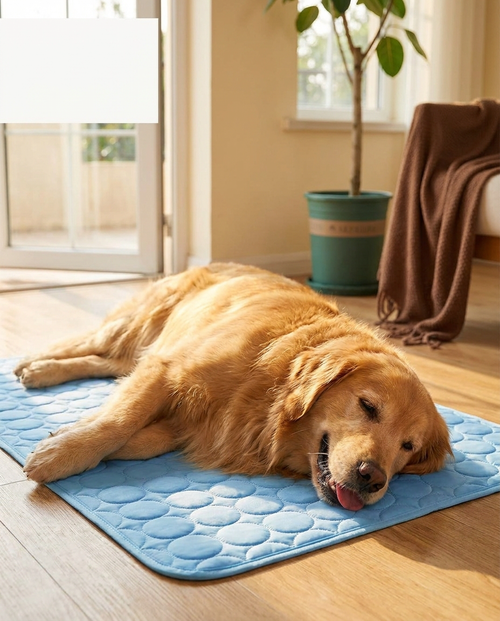 Dog cooling down on The Cooling Mat