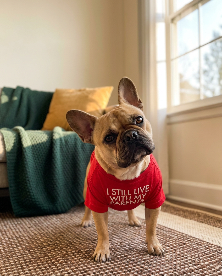 Dog modeling The Everyday Tee