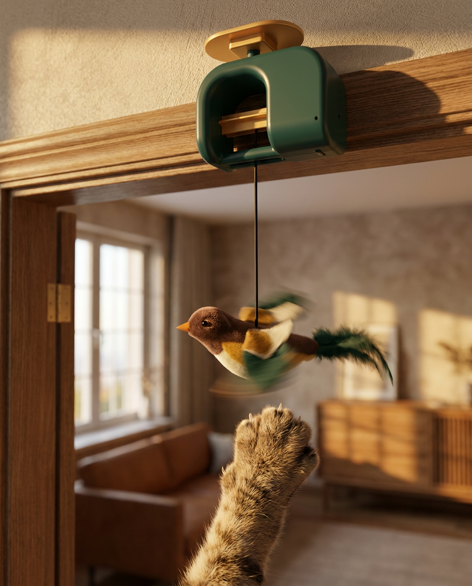 Close-up of hanging mechanism and rotation on The Rotation Toy
